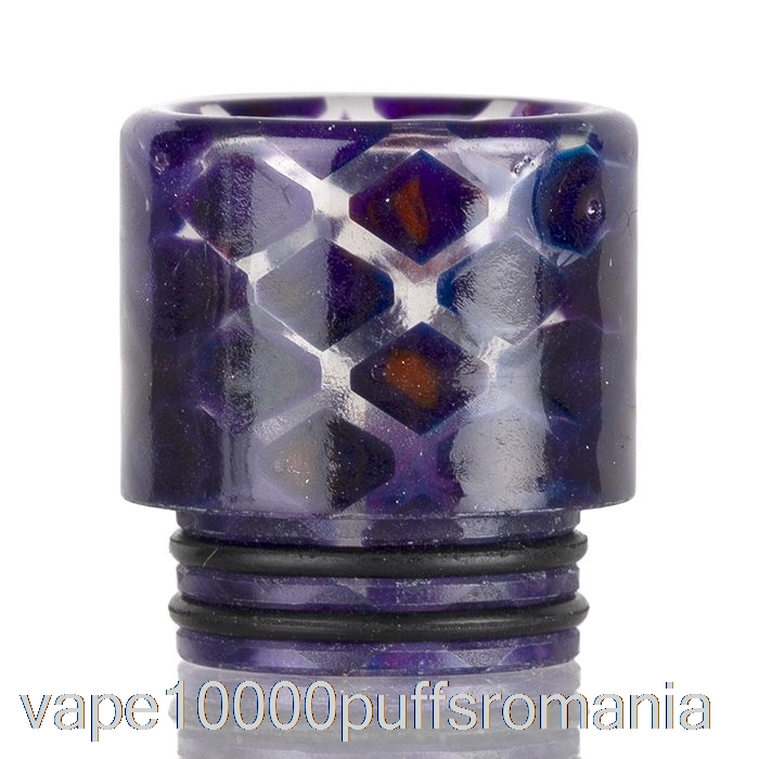 Vape Romania 810 Clear Snakeskin Resin Drip Tip Violet Inchis